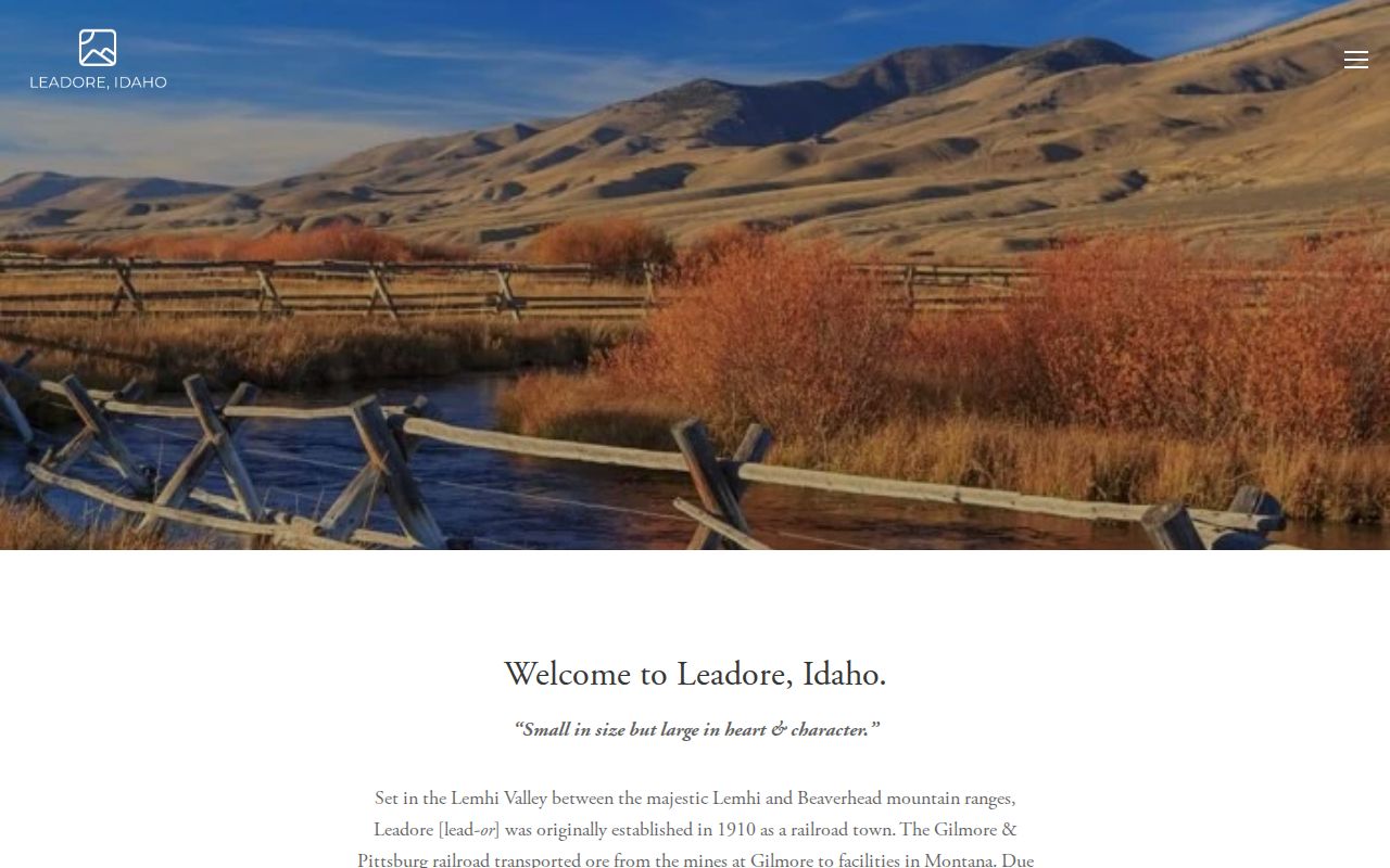 Leadore city page explaining the setting for local criminal records