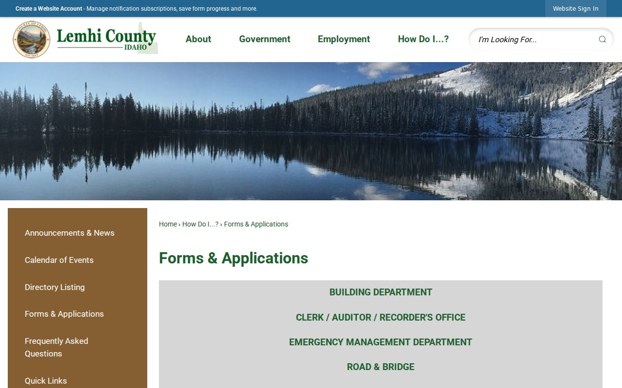 Lemhi County forms for sheriff arrest record requests