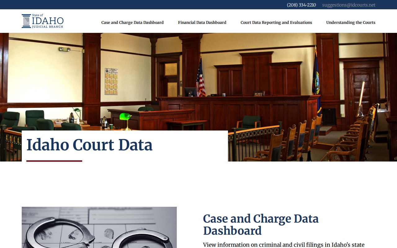 Idaho court data dashboard for Lemhi County criminal cases