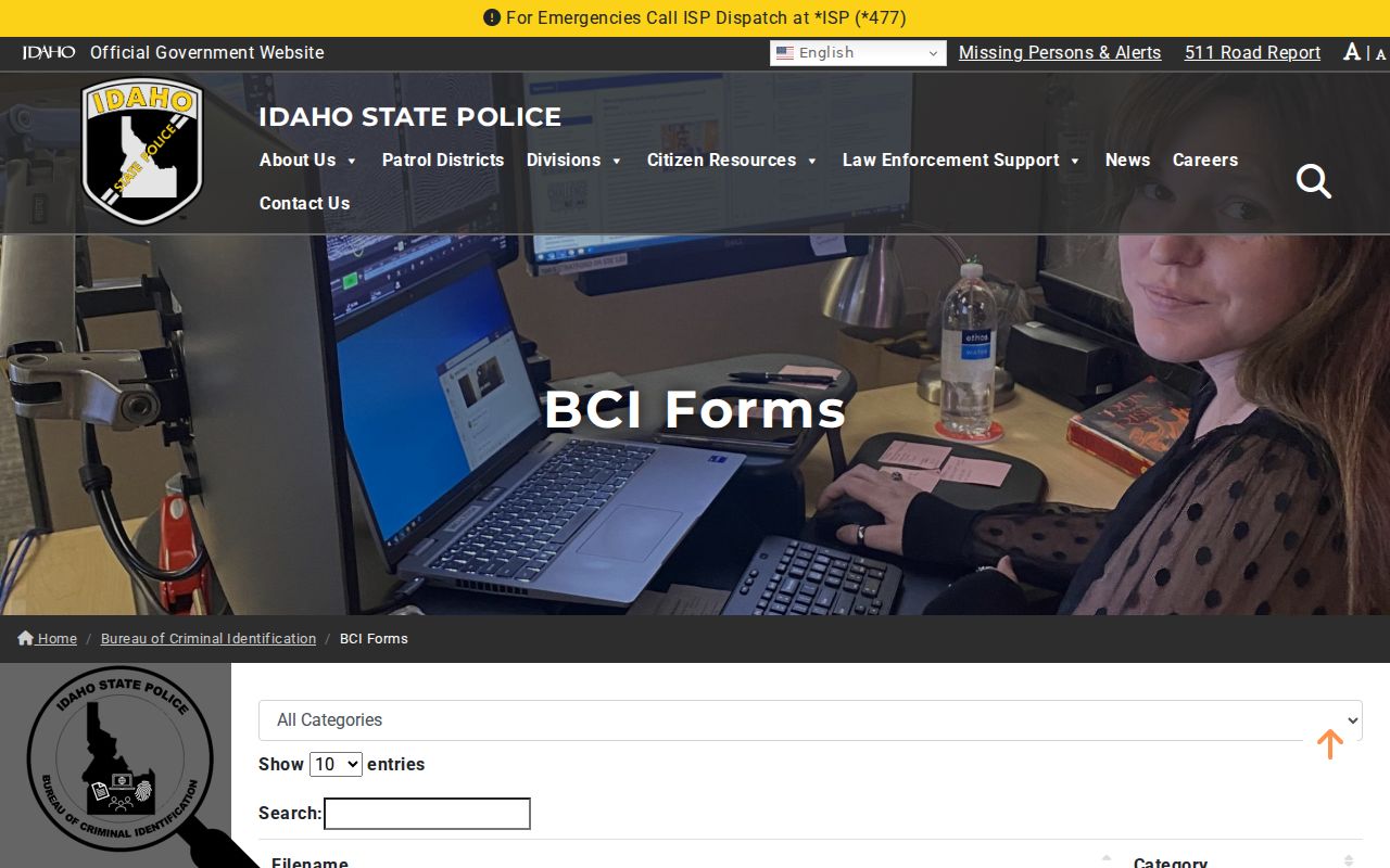 Lemhi County criminal history BCI form library