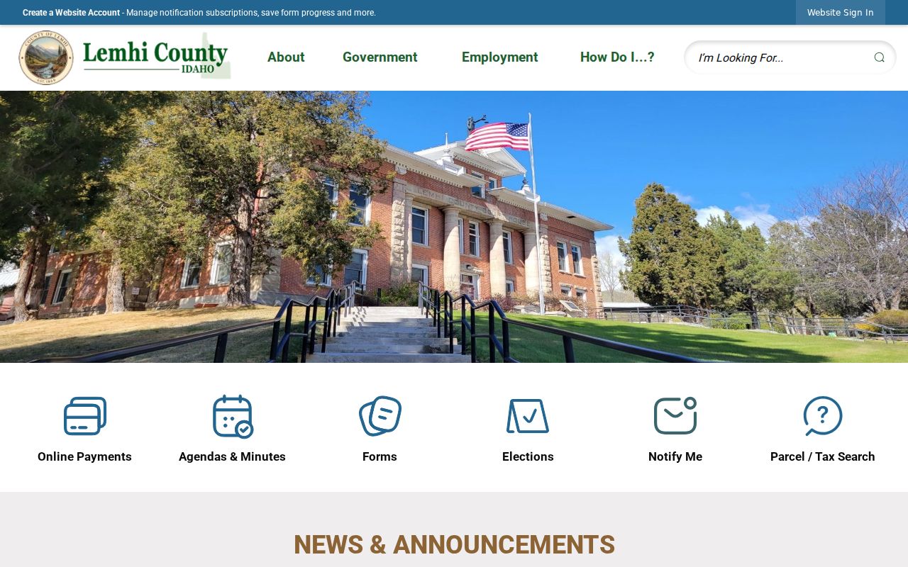 Lemhi County criminal history county records homepage