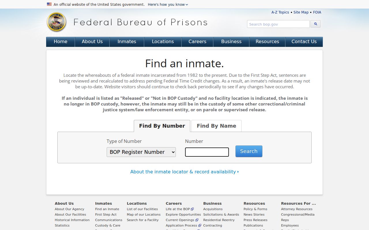 Lemhi County criminal history federal inmate locator